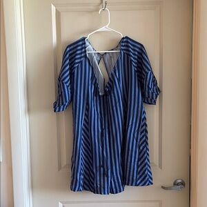 Viral Amazon Blue and Black Striped Jumpsuit